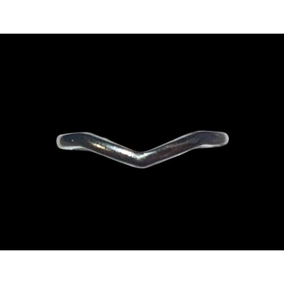 Minimalist Slight Chevron Silver Gunmetal Tone Ring Size 6 - Picture 9 of 15